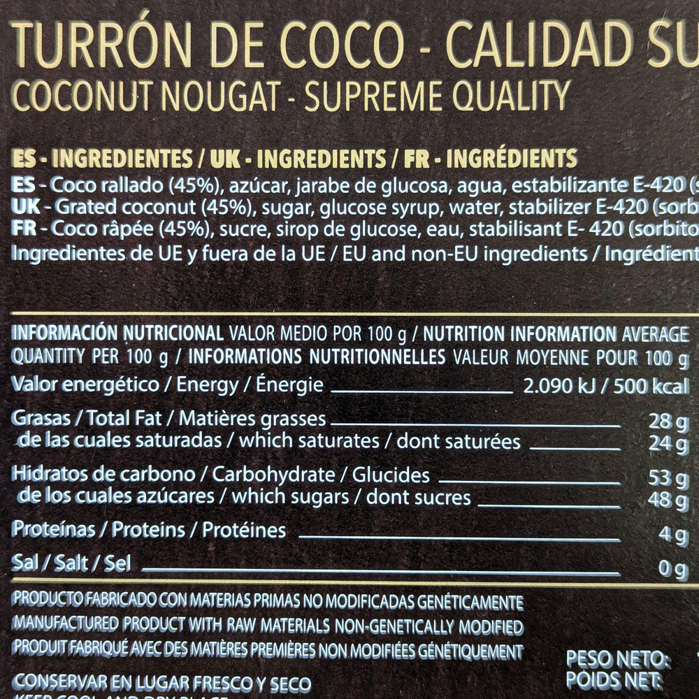 El Artesano Turron Coco (Grated Coconut)