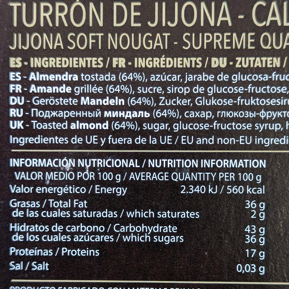 El Artesano Turron Jijona (Ground Almonds & Honey)
